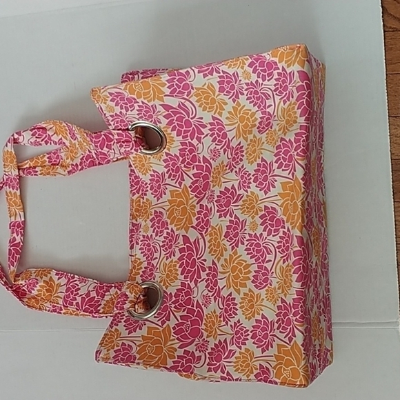 iota Chic Floral Canvas Open Wide Tote Bag Water Resistant - Picture 9 of 11